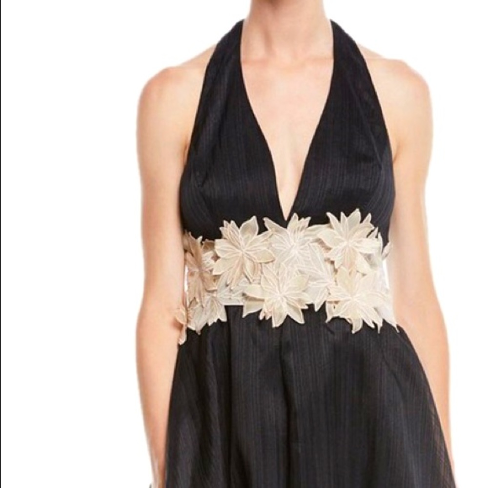halston heritage black halter v-neck - Picture 3 of 8